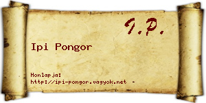 Ipi Pongor névjegykártya